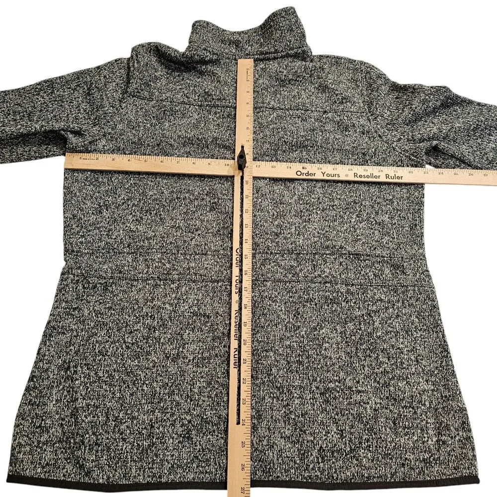 Eddie Bauer Women's Knit Sweater Fleece Lined Jacket Full Zip‎ Heather Green XL